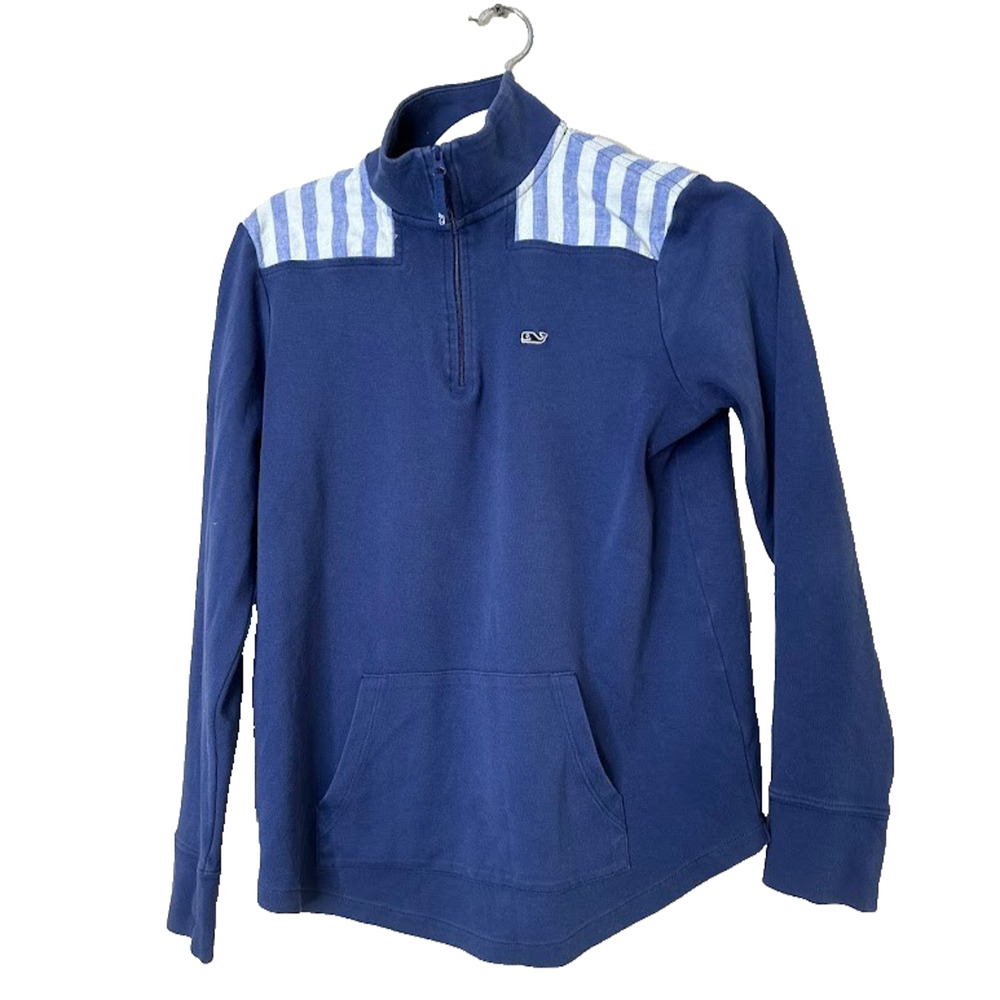 Vineyard Vines 1/4 Zip Pullover Sweatshirt Jacket Womens XS‎ Navy Blue Nautical